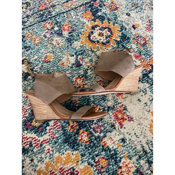 Halogen Clarette Brown Leather‎ Wedge Sandals Size 7.5 - Picture 7 of 9